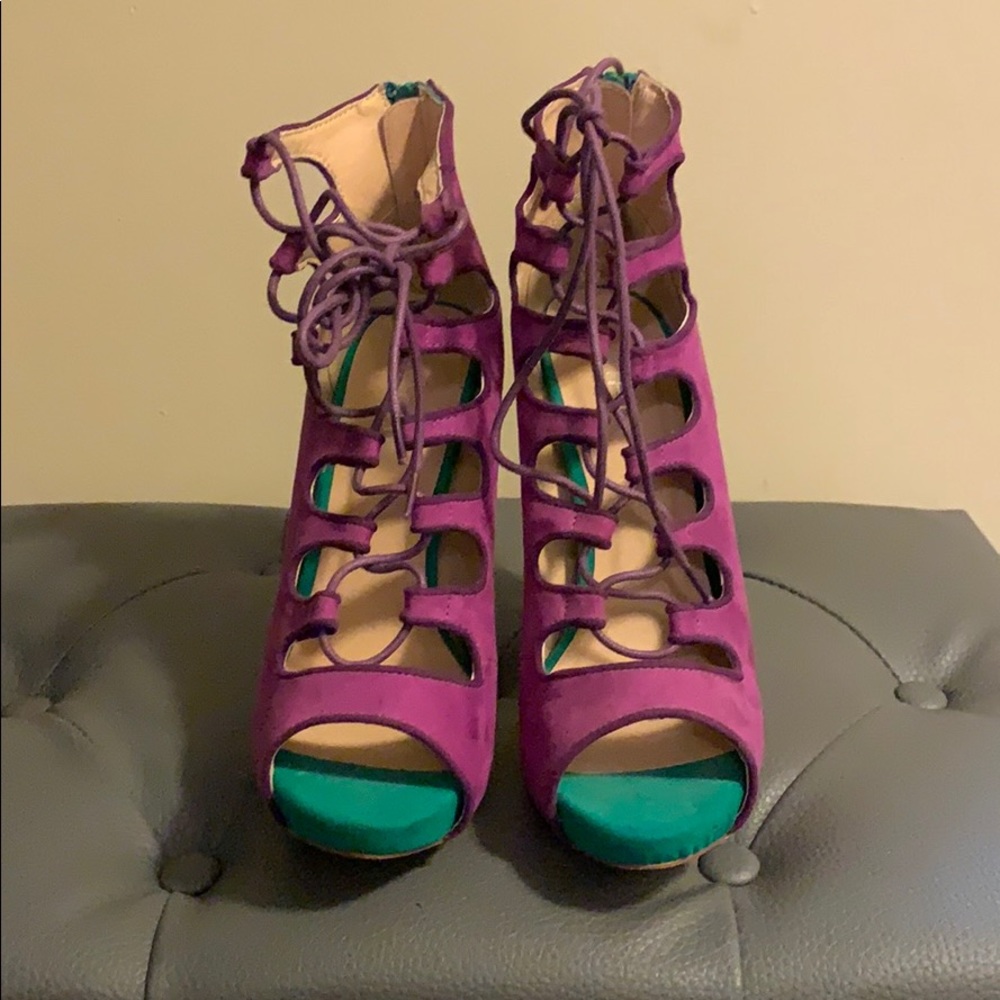 Purple and Turquoise Liliana Heels